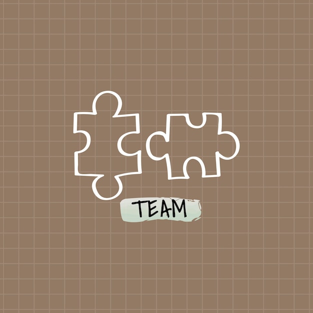 Creatieve doodle team puzzel vector