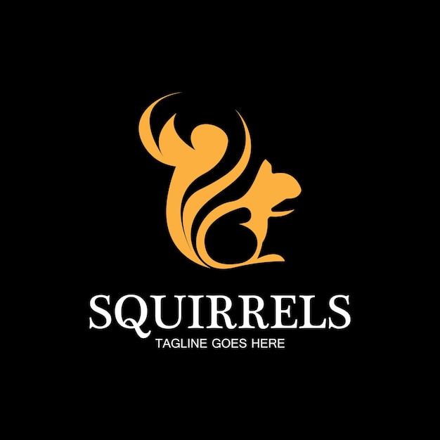 Creatieve eekhoorn dier logo ontwerp pictogram symbool illustratie-vector