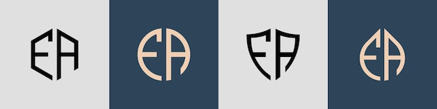 Creatieve eenvoudige beginletters FA Logo Designs-bundel