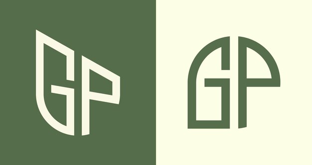 Creatieve eenvoudige beginletters GP Logo Designs-bundel