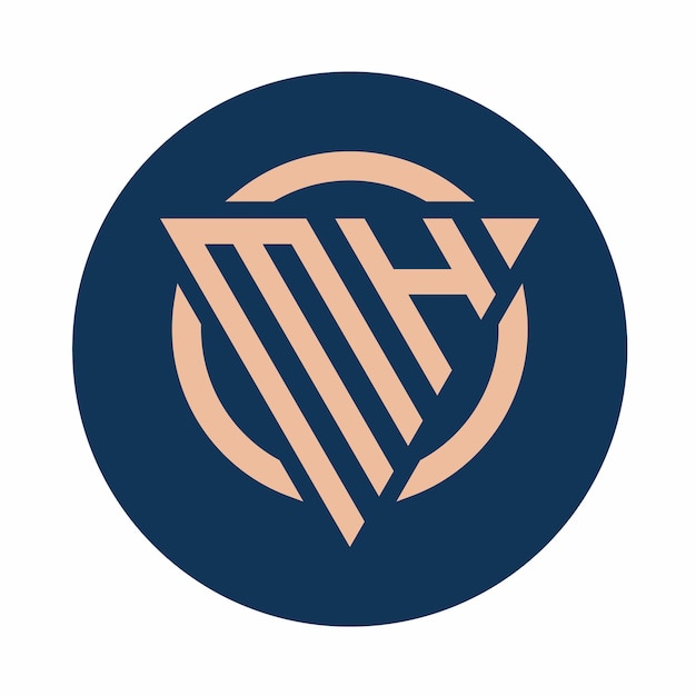 Creatieve eenvoudige beginletters MH Logo Designs-bundel