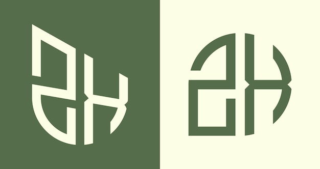 Creatieve eenvoudige beginletters ZX Logo Designs-bundel