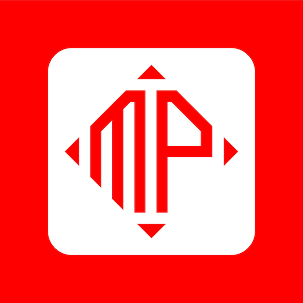Creatieve eenvoudige initiële monogram MP-logo-ontwerpen