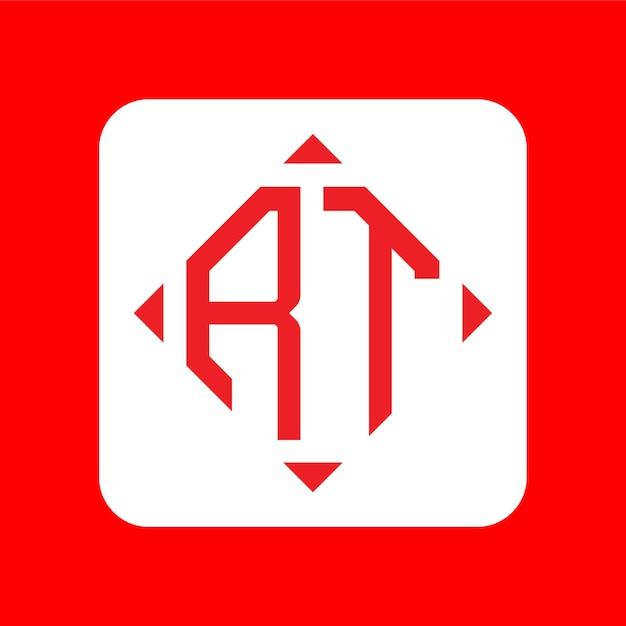 Creatieve eenvoudige initiële monogram rt-logo-ontwerpen