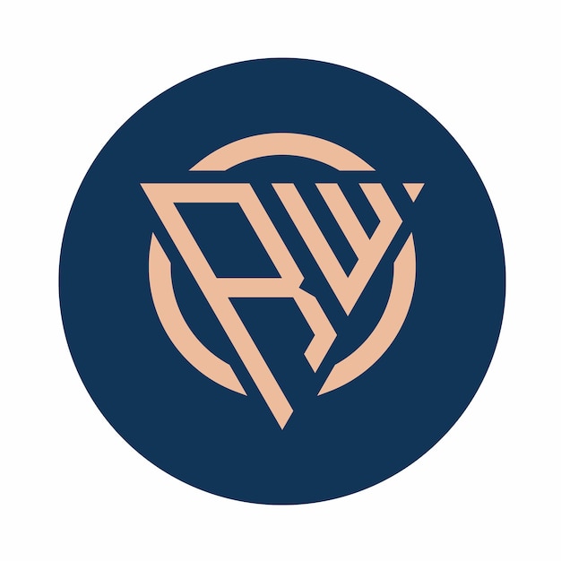 Creatieve eenvoudige initiële monogram RW-logo-ontwerpen
