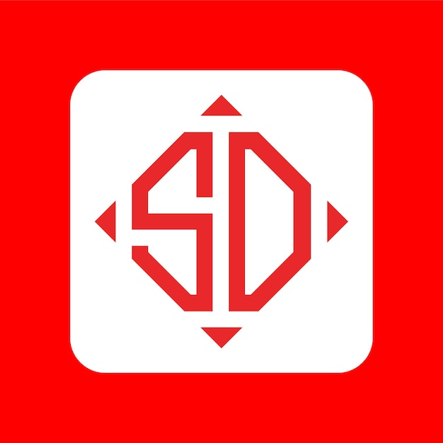 Creatieve eenvoudige initiële monogram SD-logo-ontwerpen