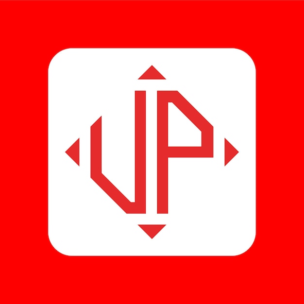 Creatieve eenvoudige initiële Monogram UP-logo-ontwerpen