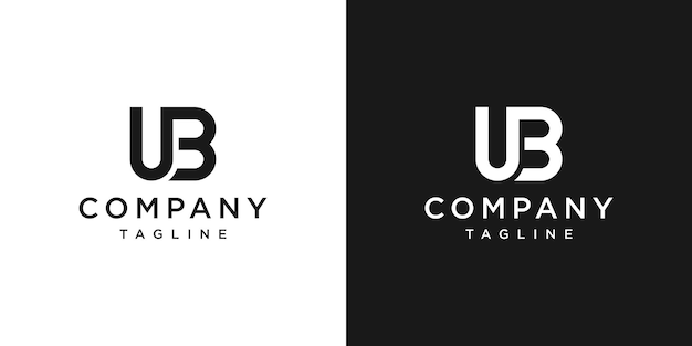 Creatieve eerste UB Monogram Logo ontwerp pictogrammalplaatje witte en zwarte achtergrond