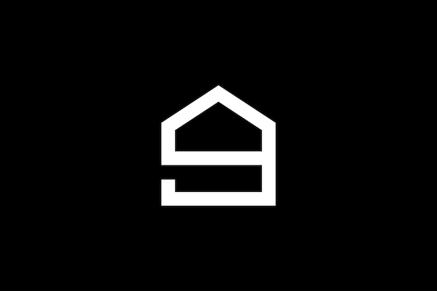 Creatieve en minimalistische letter G home logo ontwerpsjabloon op zwarte achtergrond
