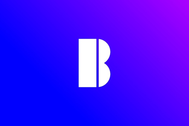 Creatieve en professionele eerste letter B logo ontwerpsjabloon op blauwe achtergrond