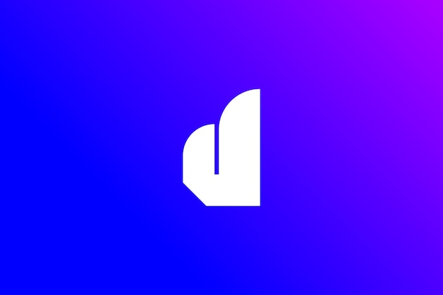 Creatieve en professionele eerste letter D logo ontwerpsjabloon op blauwe achtergrond