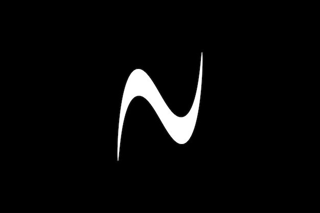 Vector creatieve en professionele eerste letter n logo ontwerpsjabloon op zwarte achtergrond