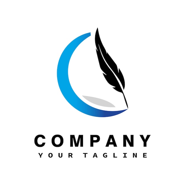 Creatieve Feather Concept Logo ontwerpsjabloon
