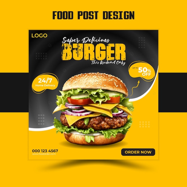 Creatieve Food Post Design Vector Template