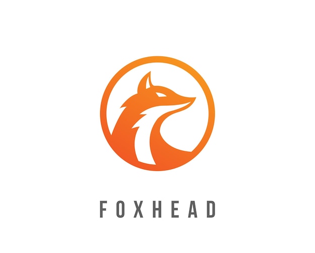 Creatieve Fox hoofd vector logo ontwerp illustratie