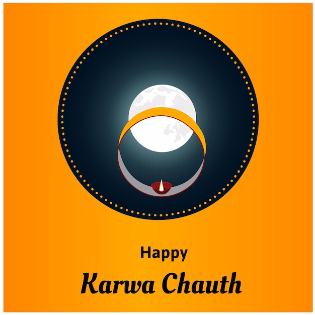 Creatieve gelukkige karwa chauth Indiase festival viering vectorillustratie