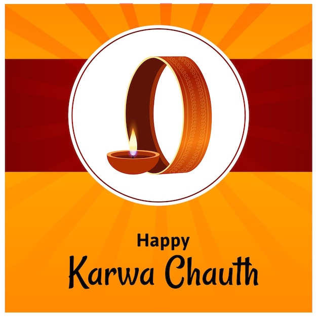 Creatieve gelukkige karwa chauth Indiase festival viering vectorillustratie