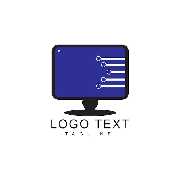 Creatieve gradiënt computer logo sjabloon