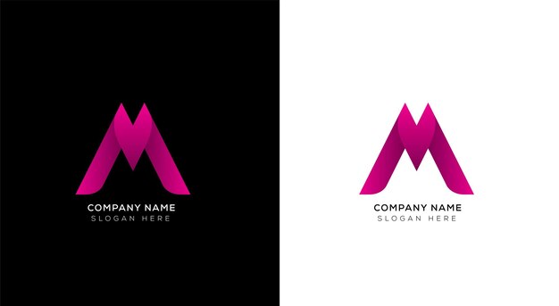 Creatieve gradiënt letter m logo ontwerpsjabloon