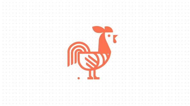 Vector creatieve haan met lijn logo conceptstijl. vogelhaan abstracte illustratie.