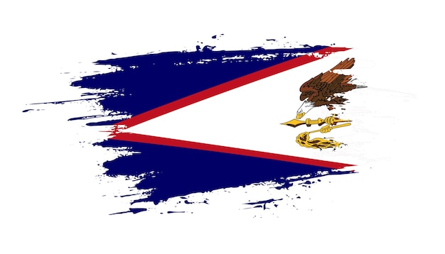 Creatieve hand getrokken penseelstreek vlag van Amerikaans Samoa land vectorillustratie