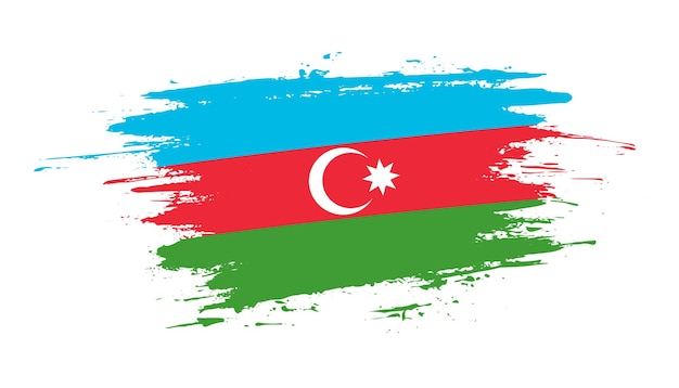 Creatieve hand getrokken penseelstreek vlag van Azerbeidzjan land vectorillustratie