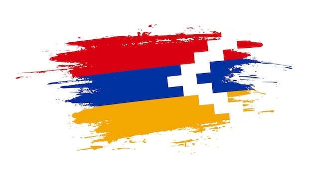 Creatieve hand getrokken penseelstreek vlag van Nagorno-Karabach Republiek land vectorillustratie
