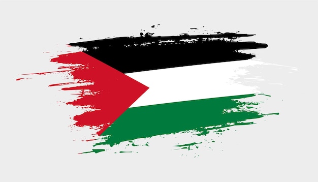 Creatieve hand getrokken penseelstreek vlag van Palestina land vectorillustratie