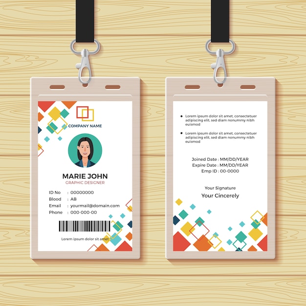 Creatieve id-kaart ontwerpsjabloon