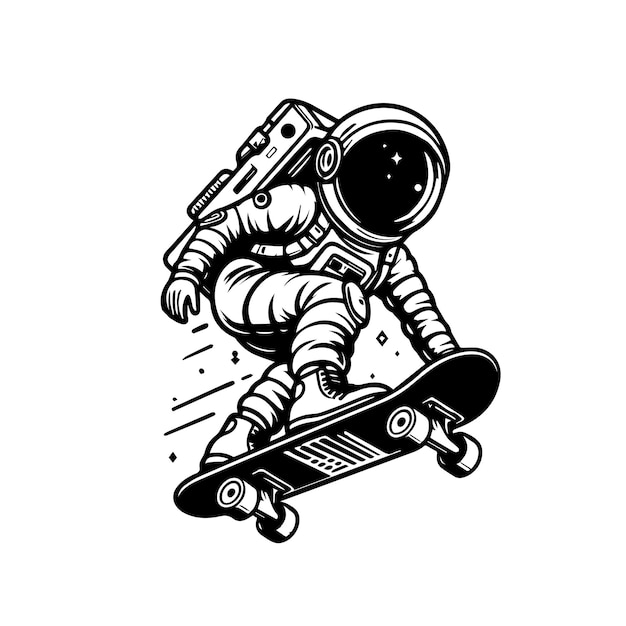Creatieve illustratie Futuristische astronaut in de ruimte Vectorillustratie voor t-shirtprint