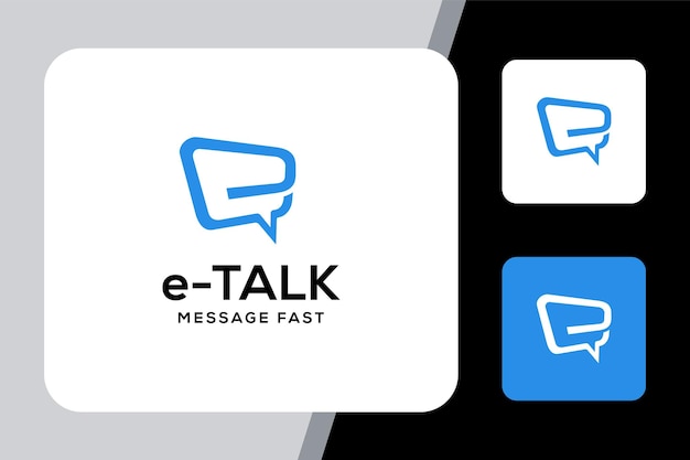 Creatieve illustratie moderne bubble talk met e-teken logo ontwerp vector