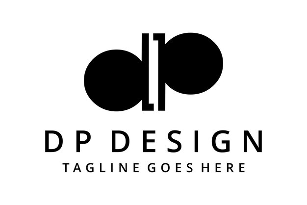 Vector creatieve illustratie moderne dp of pd teken geometrische logo ontwerpsjabloon