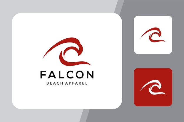 Creatieve illustratie moderne watergolf zee Logo met falcon logo sign