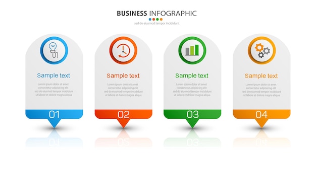 Creatieve infographic sjabloon met pictogrammen en 4 opties