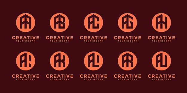 Vector creatieve initiaal a en etc, logo-ontwerp voor monogramcollectie