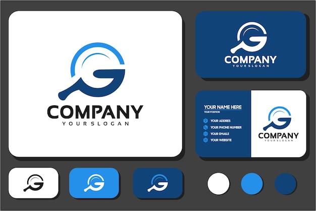 Creatieve initialen G-logo met vergrootglas-logo-referentie voor uw bedrijf