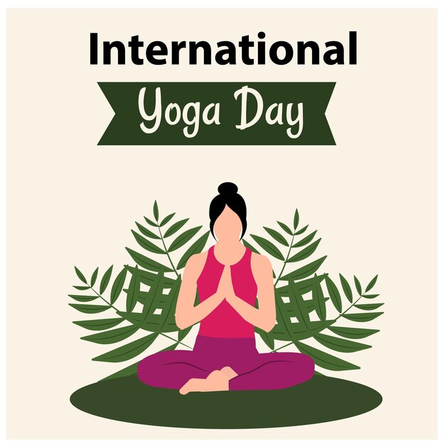 Creatieve internationale yoga dag viering vectorillustratie