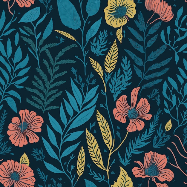 Creatieve jungle planten illustratie patroon Collage hedendaagse naadloze bloemmotief Fashionab