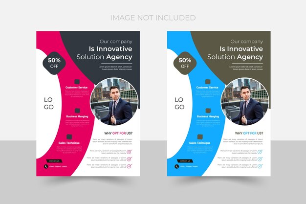 Vector creatieve kleurrijke business flyer sjabloon ontwerp set