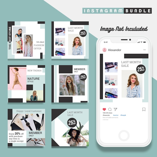 Creatieve korting Instagram berichtsjabloon