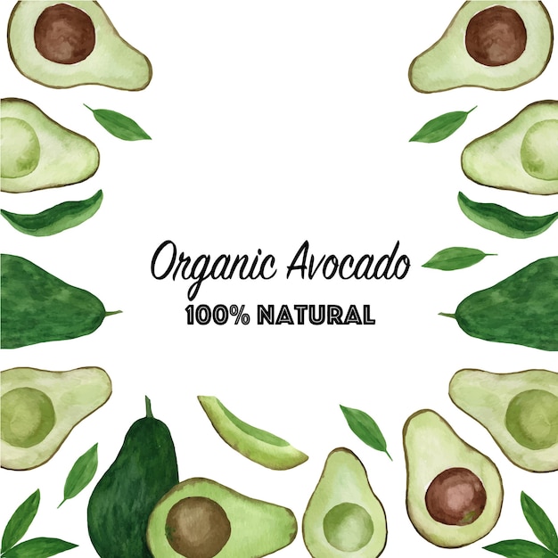 Creatieve lay-out gemaakt van aquarel avocado