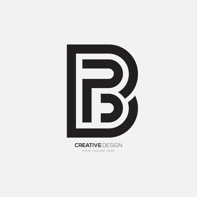 Creatieve letter b p d moderne unieke lijnvorm monogram logo ontwerp
