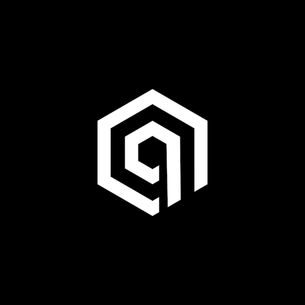 Creatieve letter c d zeshoekig monogram logo