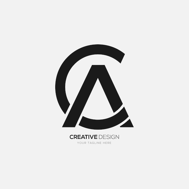 Creatieve letter CA eenvoudige vorm monogram logo