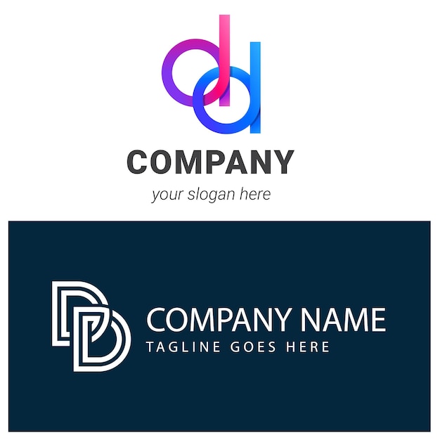Creatieve letter D logoontwerpcollectie