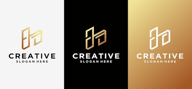 Creatieve Letter H Logo Design, H letter logo pictogram sjabloon ontwerpelementen