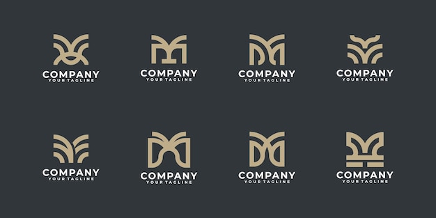 Creatieve letter m logo pictogrammen sjabloon elementen, logo design collectie