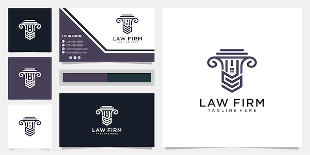 Creatieve letter S advocatenkantoor en onroerend goed logo-ontwerp met visitekaartje