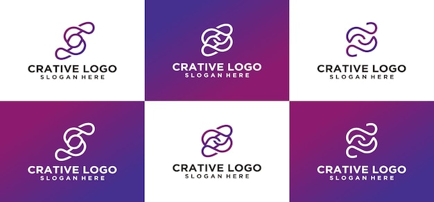 Creatieve Letter S Logo Design, S logo pictogram sjabloon ontwerpelementen