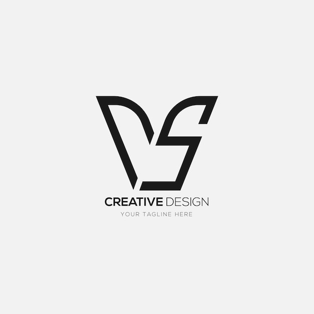 Creatieve letter Vs of Sv eerste merk monogram logo